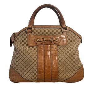 Vintage Gucci Crocodile-Trimmed Diamante Catherine Handle Bag
